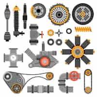 Free vector machinery parts set