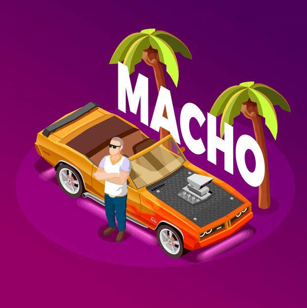 Macho Man Luxury Car изометрическое изображение