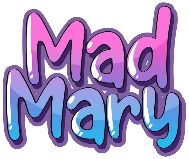 Vettore gratuito disegno del testo del logo mad mary