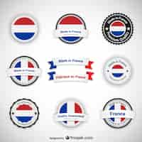 Free vector made in france labels