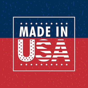 Premium Vector | Made in usa label signs with flag stars.