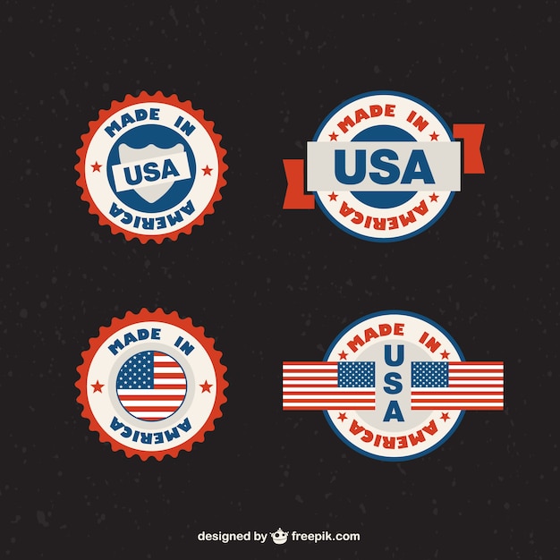 Free vector made in usa stickers