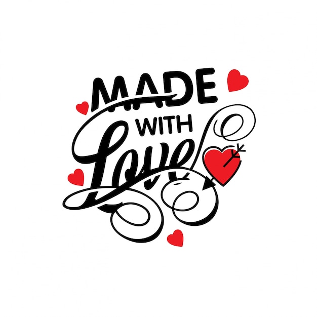 Free vector made with love typographic