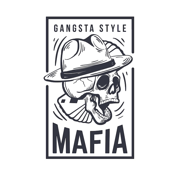 Vettore gratuito logo mafioso design retrò