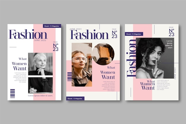 Free vector magazine cover collection