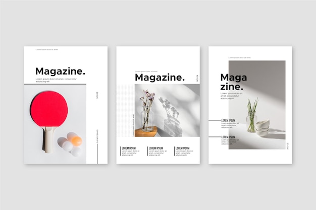 Free vector magazine cover collection