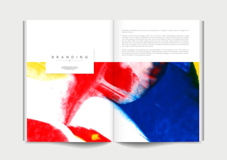 Free Vector magazine with branding ideas