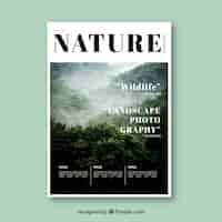 Vettore gratuito rivista con il concetto di natura