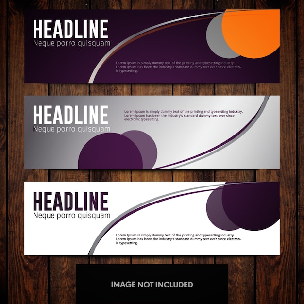 Magenta and grey banner templates with abstract