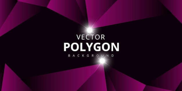 Magenta Pink Polygon Pattern Multipurpose Abstract Black Background Banner