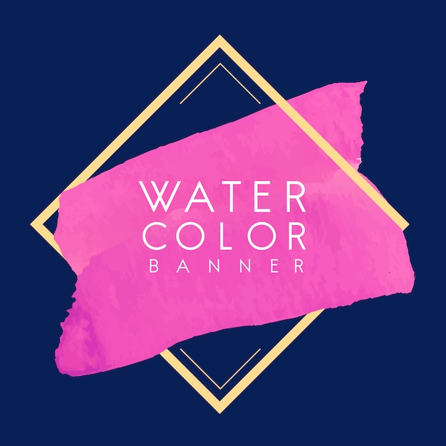 Free vector magenta watercolor banner design vector