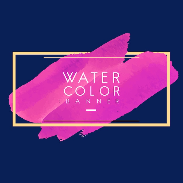 Free vector magenta watercolor banner