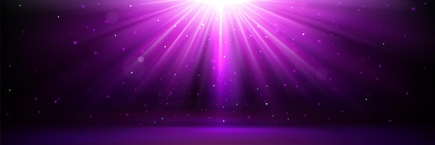紫色の光線効果を持つ魔法の背景