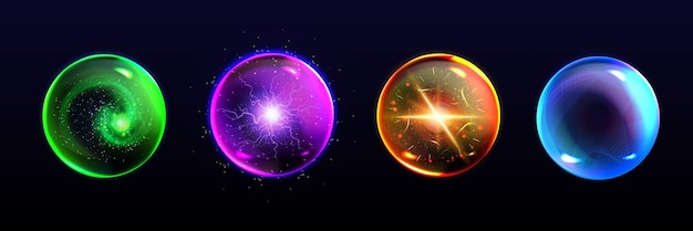 Бесплатное векторное изображение Волшебный шар с световым эффектом
