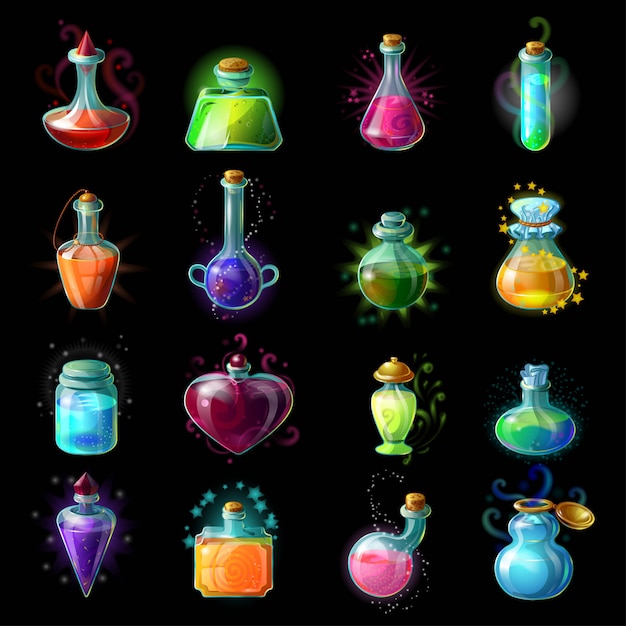 Волшебные бутылки Icon Set