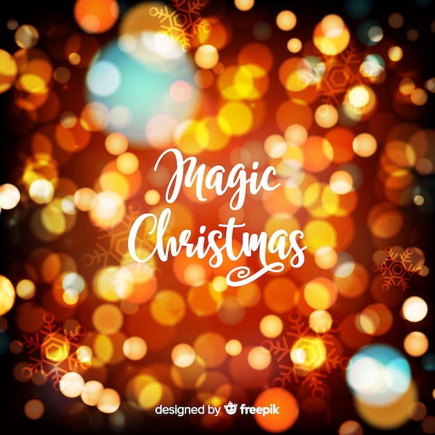 Free vector magic christmas bokeh background