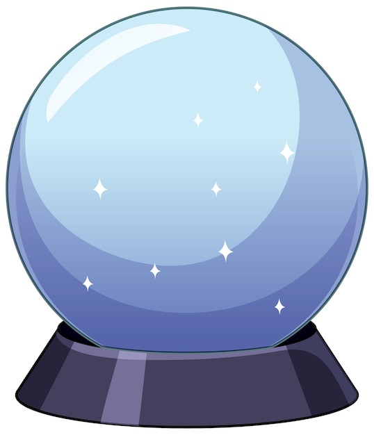 Magic crystal ball on white background