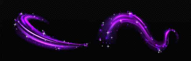 Free vector magic effect purple air swirl with white stars