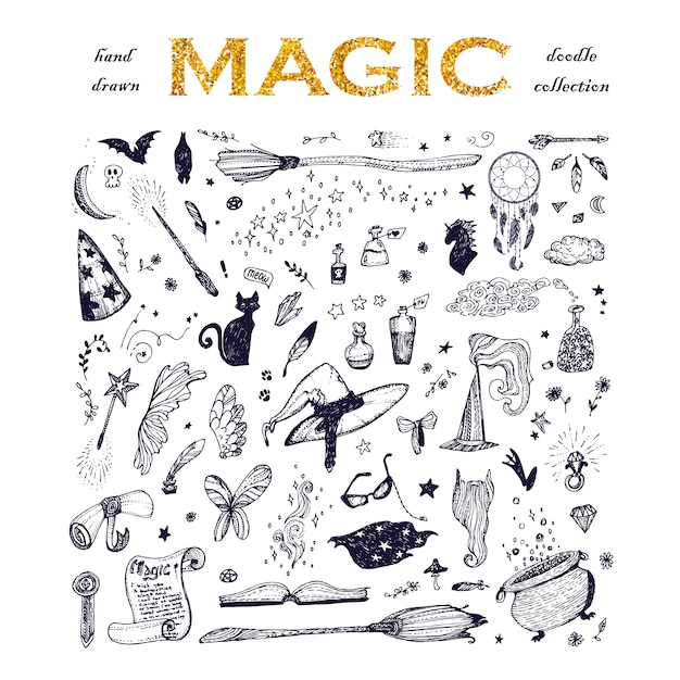 Vettore gratuito elementi magic collection