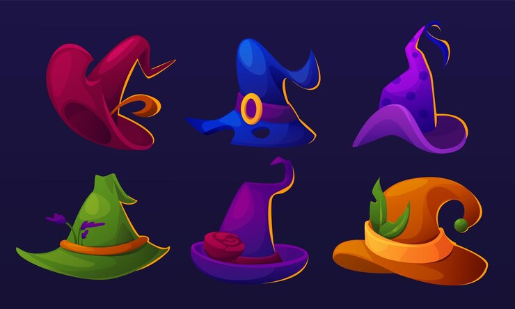 無料Vector 尖った端の魔法の妖精の魔女帽子