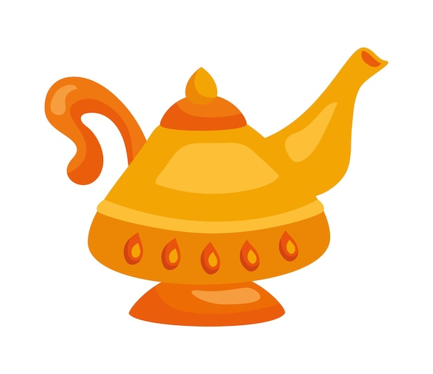 Free vector magic genie lamp golden