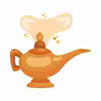 Free vector magic genie lamp old