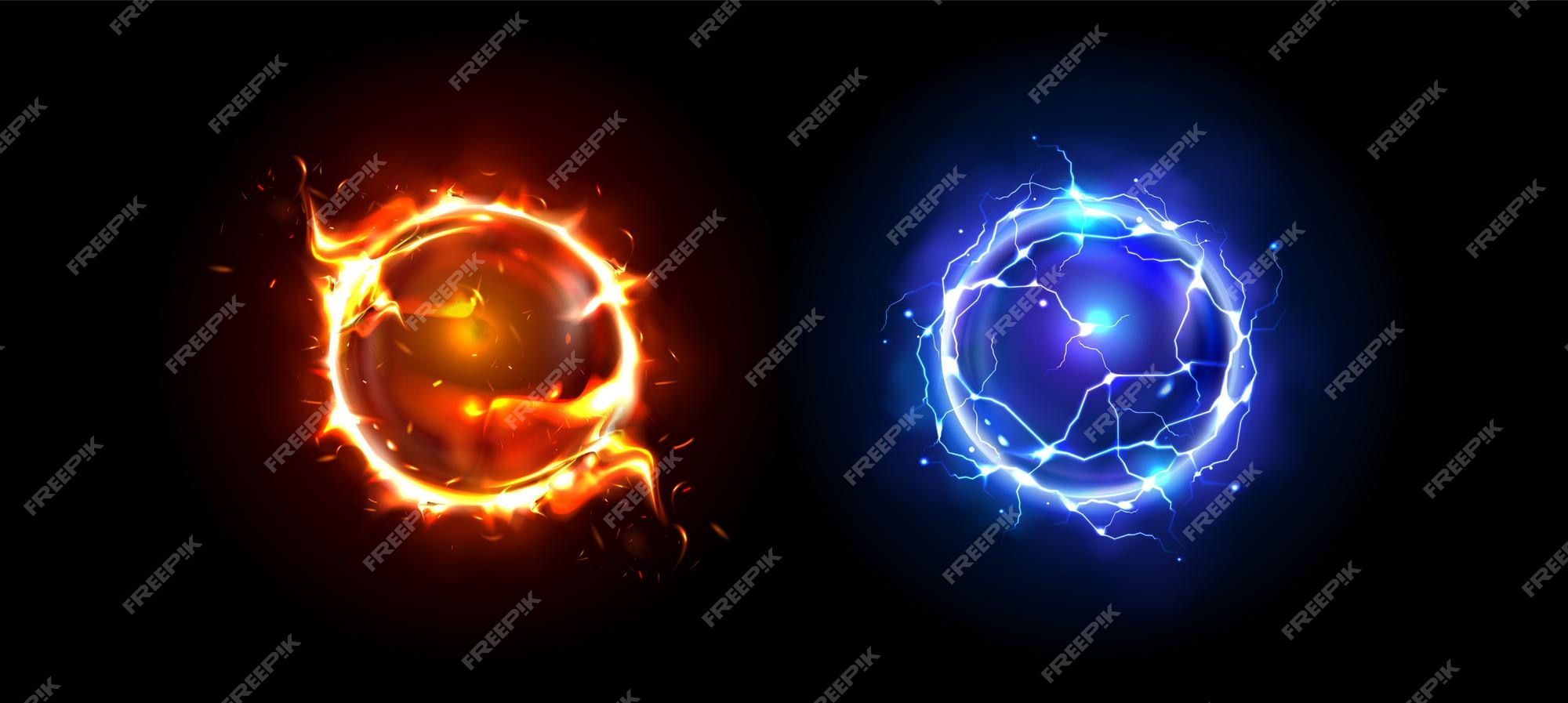 Sun energy ball powerful round lightning magic effects Anime fire