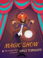 Vettore gratuito poster dello spettacolo magico