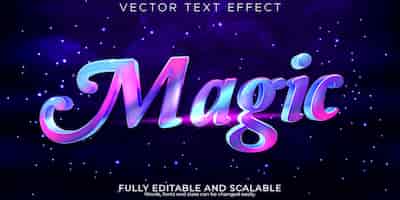 Vettore gratuito stile di testo fiabesco modificabile effetto testo magico
