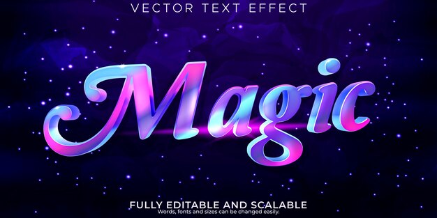 Magic text effect editable fairy tale text style