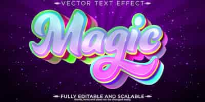 Бесплатное векторное изображение Магический текстовый эффект редактируемый колдовство и заклинание настраиваемый стиль шрифта