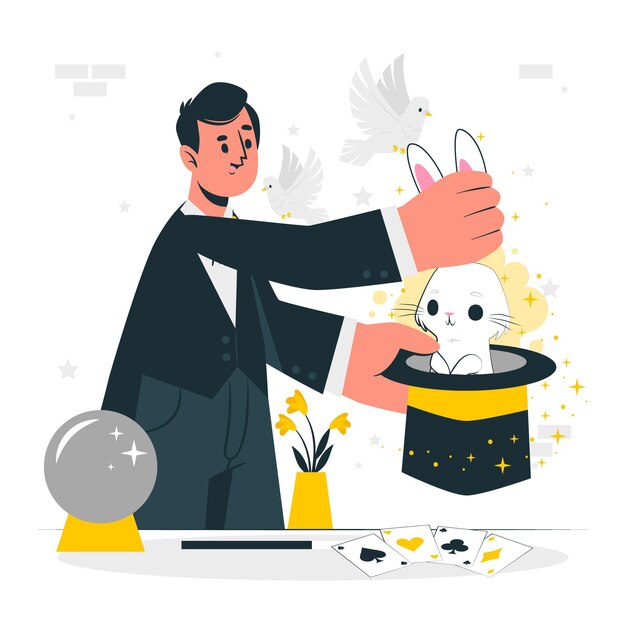 Magic trick concept illustration