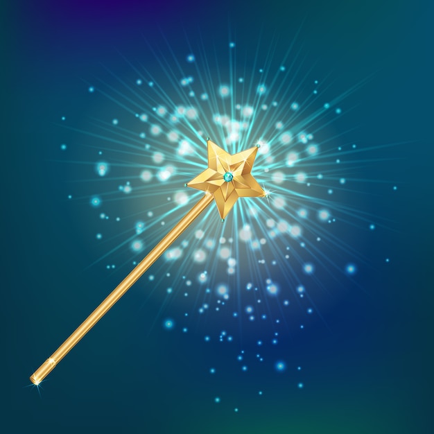 Free vector magic wand realistic background