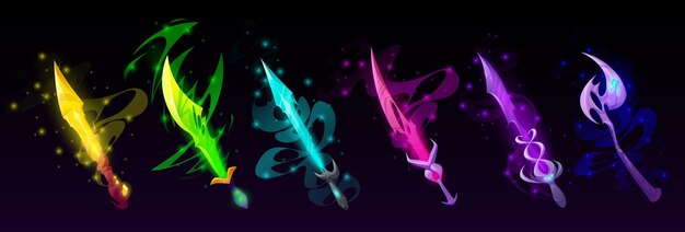Magic weapon swords axes and knives for game