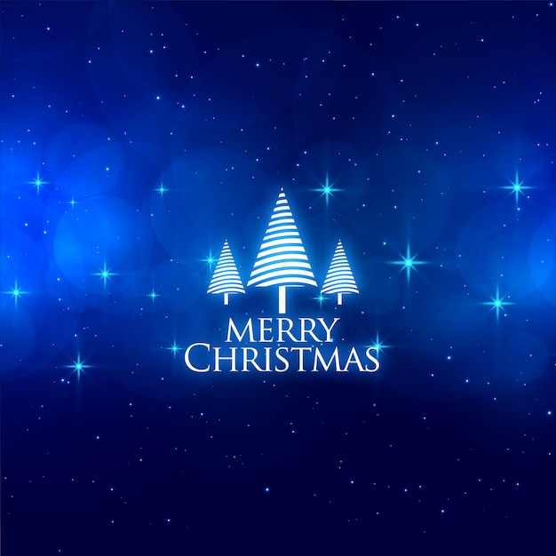 Magical blue merry christmas stars background 