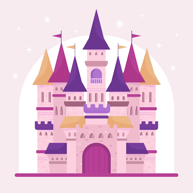 Free vector magical fairytale castle