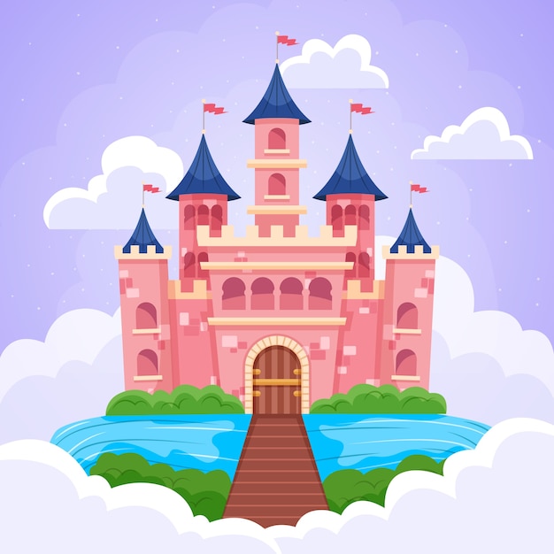 Free vector magical fairytale castle