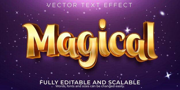 Magical golden text effect editable fairy tale text style