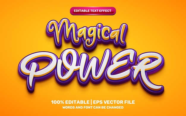 Magical power cartoon comic 3d editable text effect