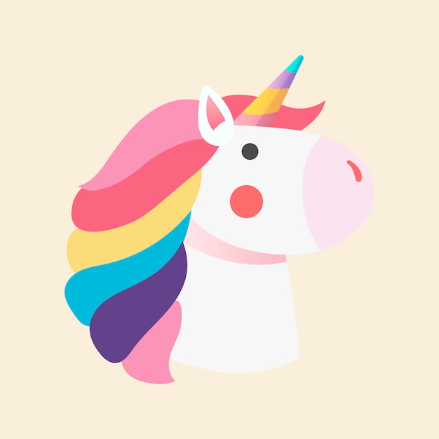 Magical rainbow unicorn illustration vector