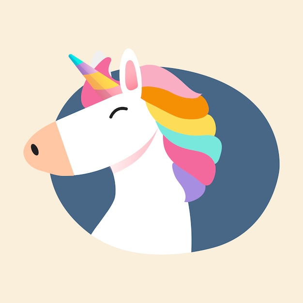 Magical rainbow unicorn illustration vector