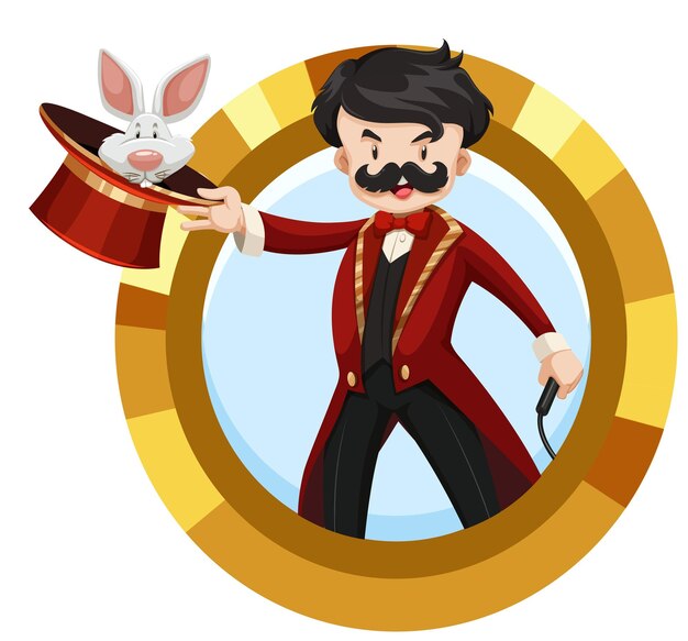 Magician man cartoon character