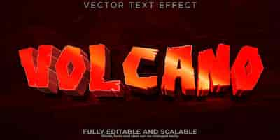 Free vector magma text effect editable flame and hell text style