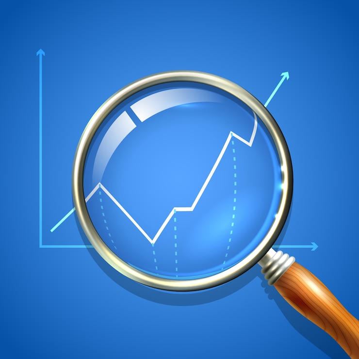 Free Vector magnifier and chart