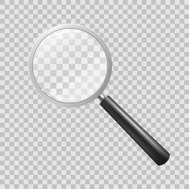 Magnifying Glass on Checkered Background