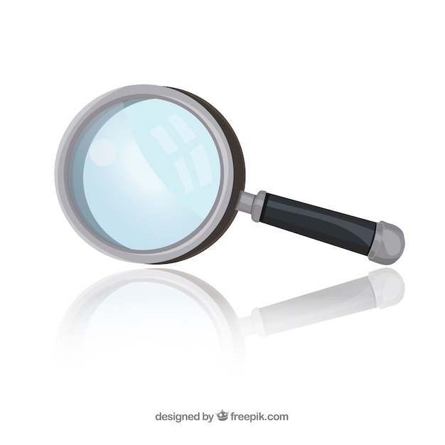 Magnifying glass in flat style