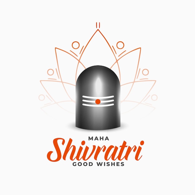 Vettore gratuito maha shivratri sfondo devozionale con shiv lingam