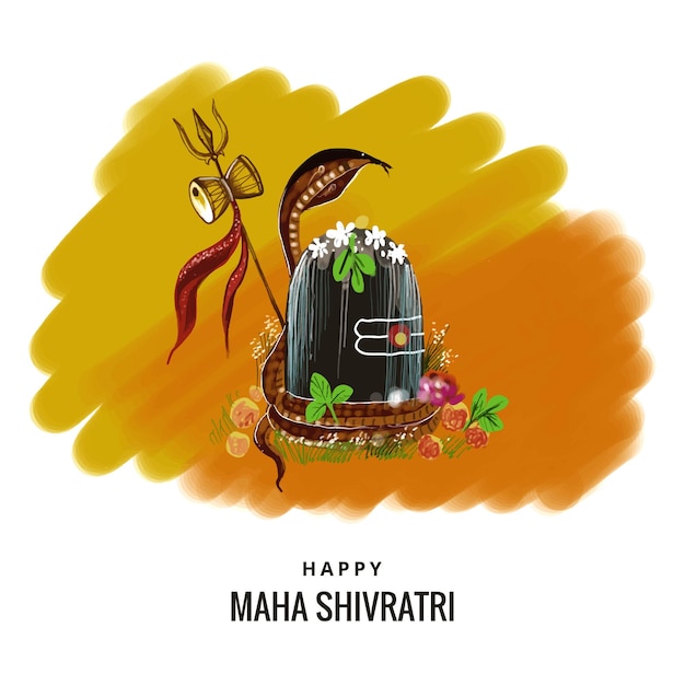 Vettore gratuito sfondo del festival di maha shivratri con design della carta shiv ling