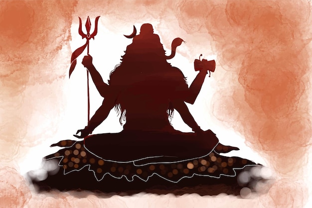 Vettore gratuito maha shivratri festival benedizioni carta vacanza sfondo