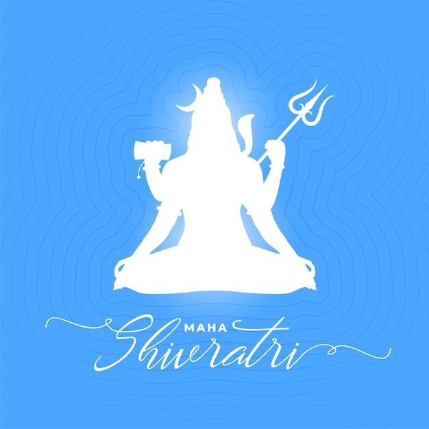 Maha shivratri festival card with paper cut style lord shiva